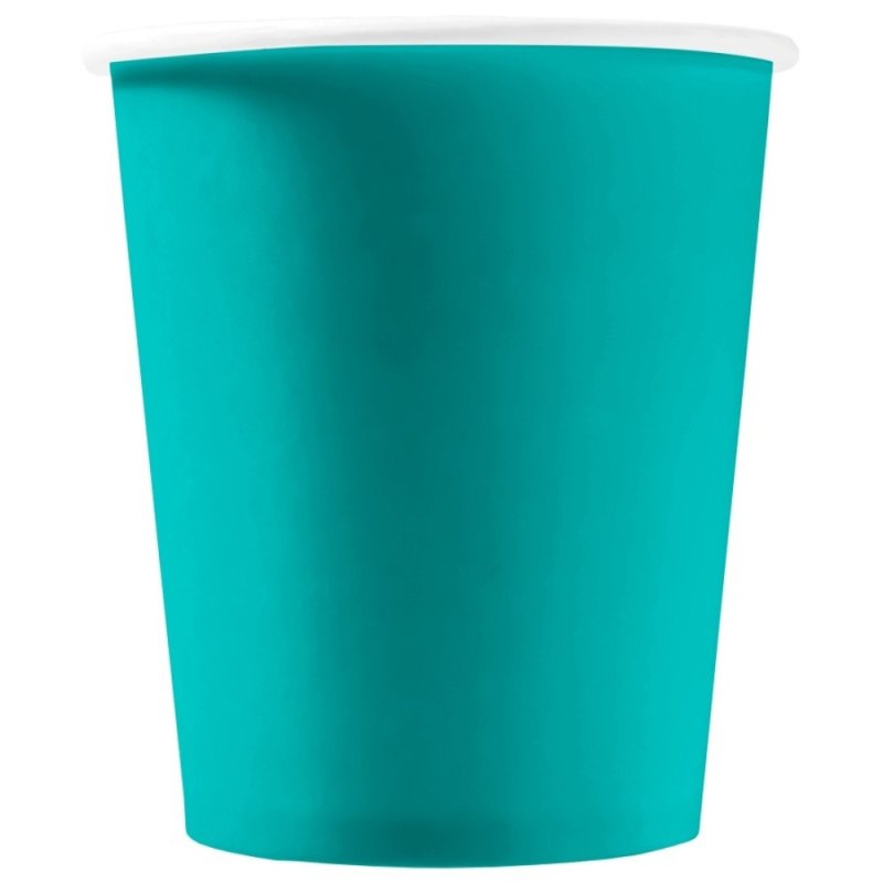 Стакан картонный 250 мл, 1сл., 50шт/упак, бирюзовый