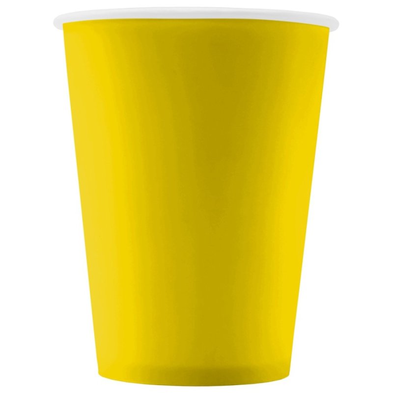 Стакан картонный 300 мл, 1сл., 50шт/упак, желтый