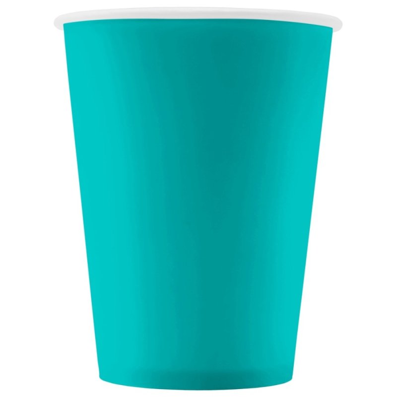 Стакан картонный 300 мл, 1сл., 50шт/упак, бирюзовый