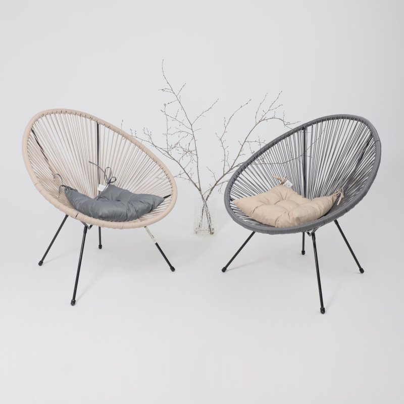 Кресло садовое AksHome RIMINI, искусственный ротанг, коричневый