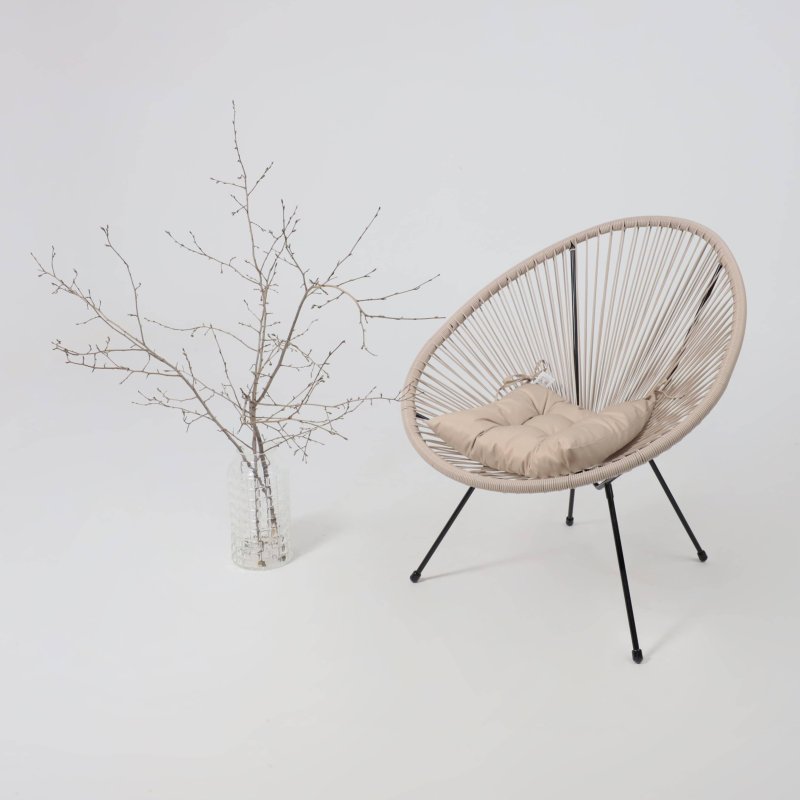 Кресло садовое AksHome RIMINI, искусственный ротанг, коричневый