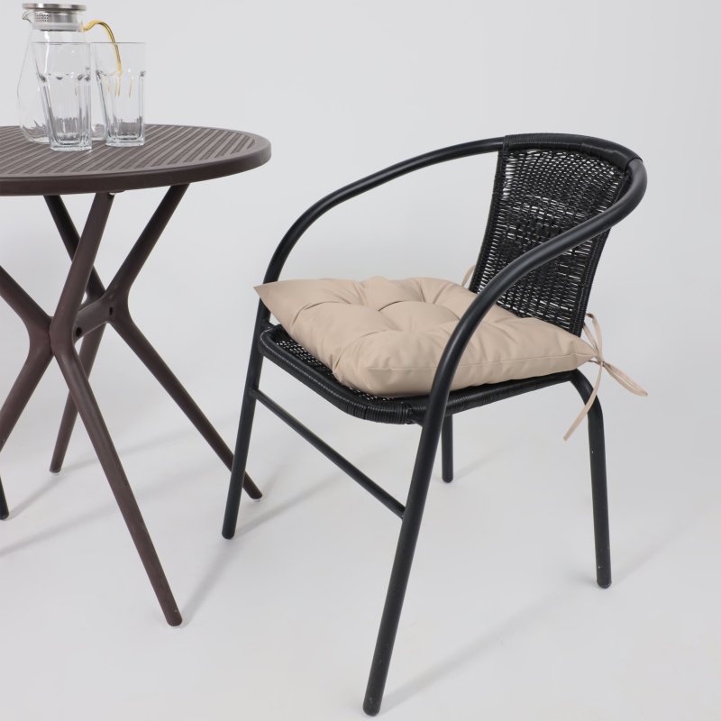 Кресло садовое AksHome RVERONA, PP, черный, сталь-черная