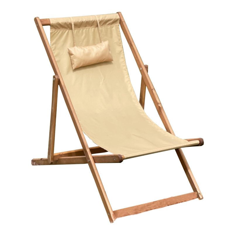 Кресло-шезлонг DYATEL, ткань, бежевый, массив сосны