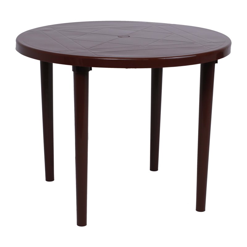 Стол круглый, 900х900х710 мм, пластик, шоколадный