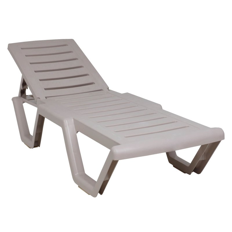 Шезлонг Атлант, пластик, серый