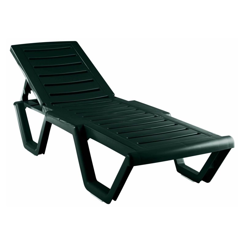 Шезлонг Атлант, пластик, темно-зелёный