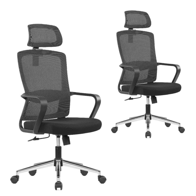 Кресло компьютерное SitZone U-060A, сетка, ткань, черный, 2 шт/упак