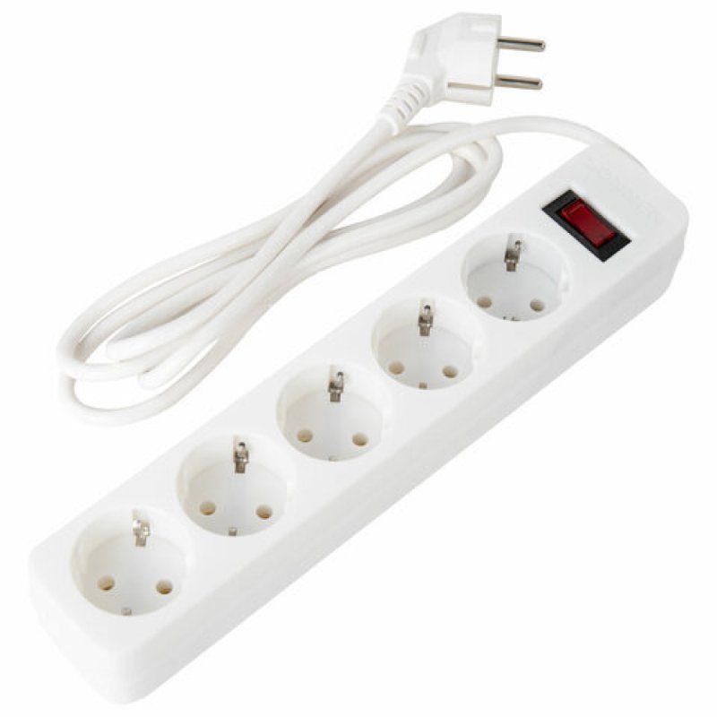 Сетевой фильтр Sonnen SPW-185, 1.8 м, 5 розеток, белый
