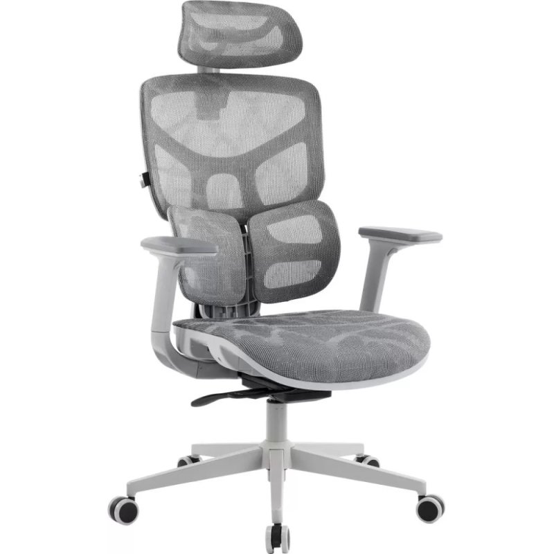 Кресло эргономичное EVERPROF Alfa, Grey, сетка, серый, металл, корпус серый