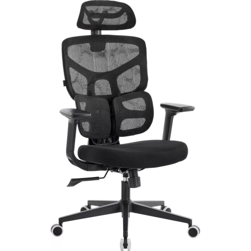 Кресло эргономичное EVERPROF Omega, Black, сетка, черный, металл, корпус черный