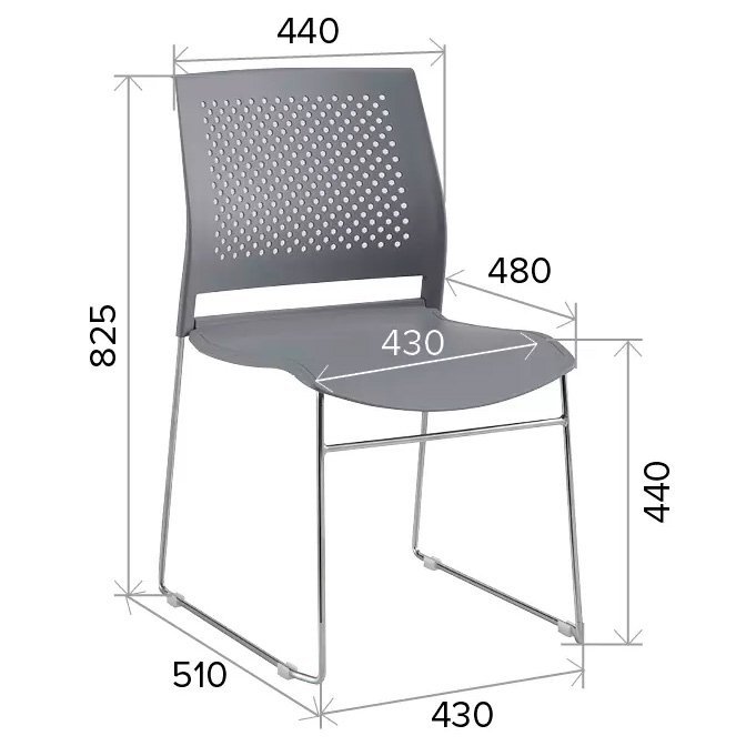 Стул для посетителей EVERPROF Neo пластик, черный