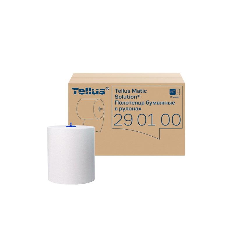 Полотенца бумажные Tellus Matic Стандарт, в рулонах, 1 слой, Н1, 280 м