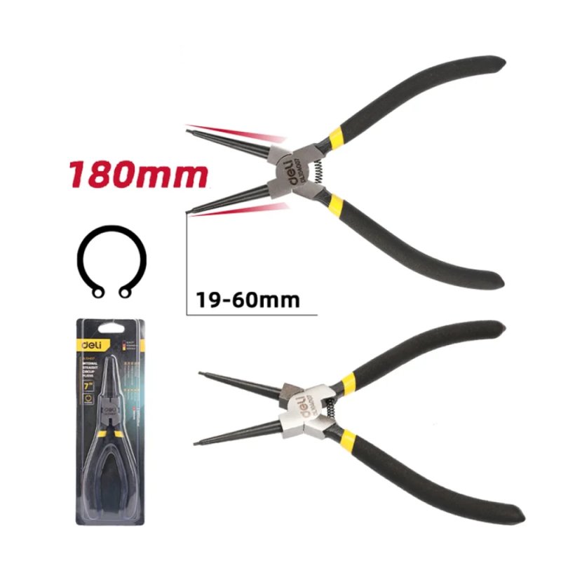 Съемник стопорных колец Deli YS EDL104007, 180 мм, прямые