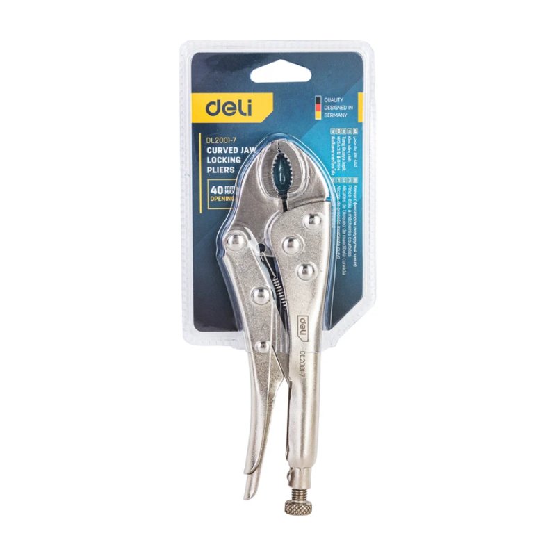 Клещи Deli YS EDL2001-7, зажимные, с фиксатором, 180 мм