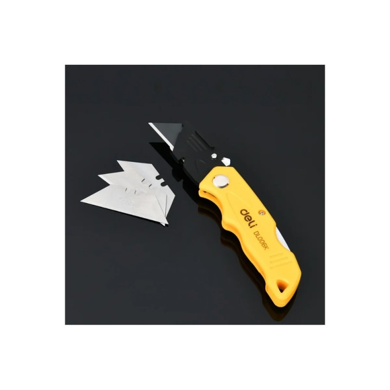 Нож строительный складной Deli YS EDL006K, 19 мм, трапеция