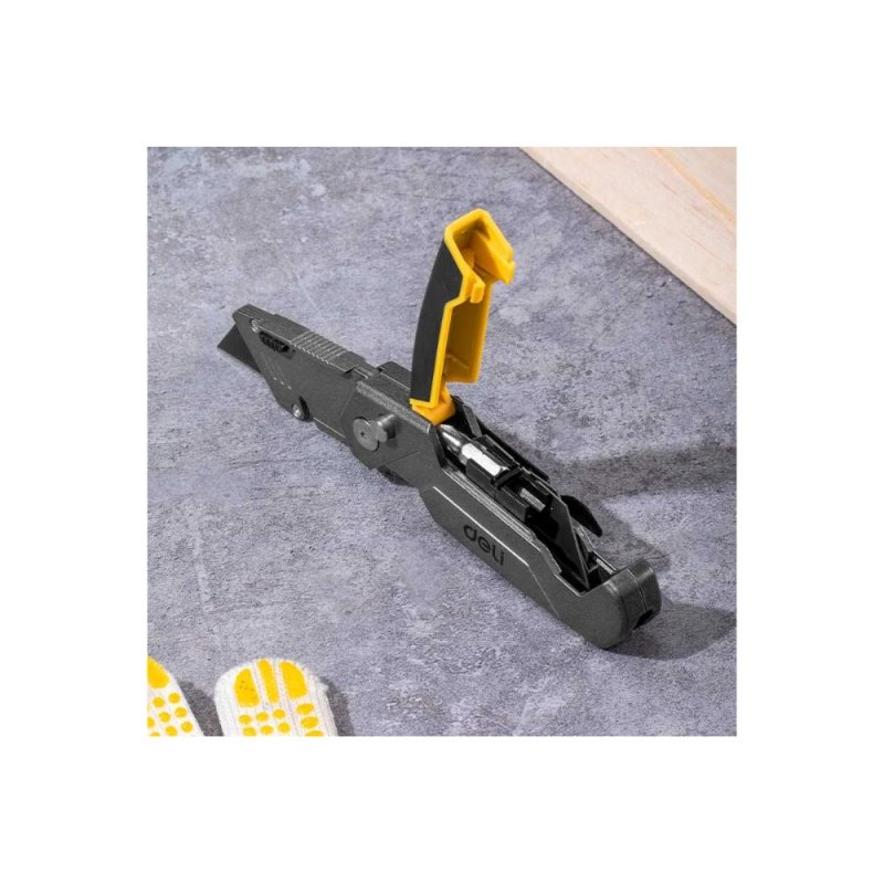 Нож строительный Deli YS EDL006Z, 19 мм, складной, трапеция