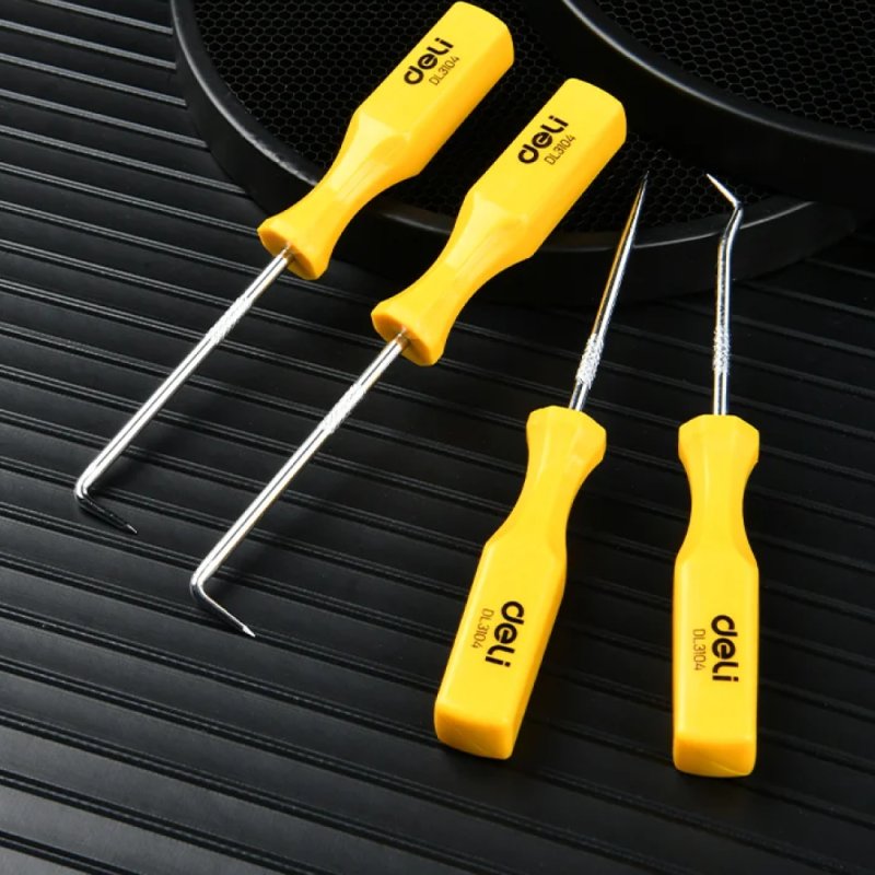 Набор крючков для слесарных работ Deli YS EDL3104, 4 шт, пластиковая рукоятка