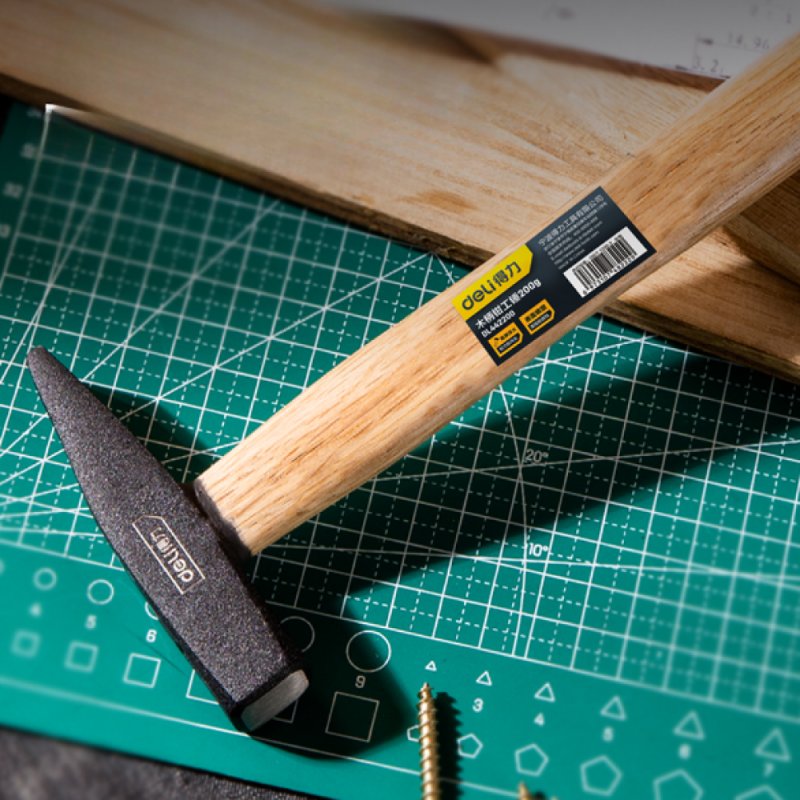 Молоток слесарный Deli YS DL442200, 0.2 кг, деревянная рукоятка