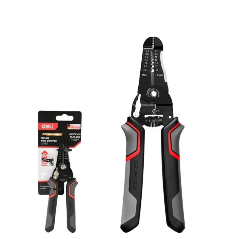 Инструмент для снятия изоляции Deli RS EDL2667, 180 мм, 0.6 - 2.6 мм