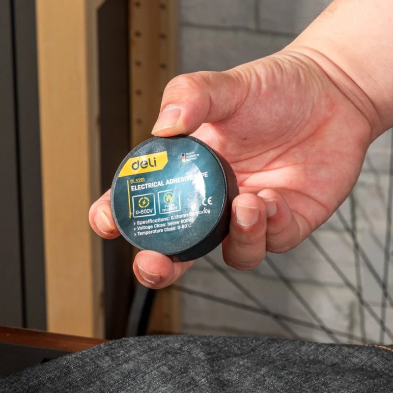 Изолента ПВХ Deli YS EDL5261, 18 мм x 10 м, 130 мкм, черная