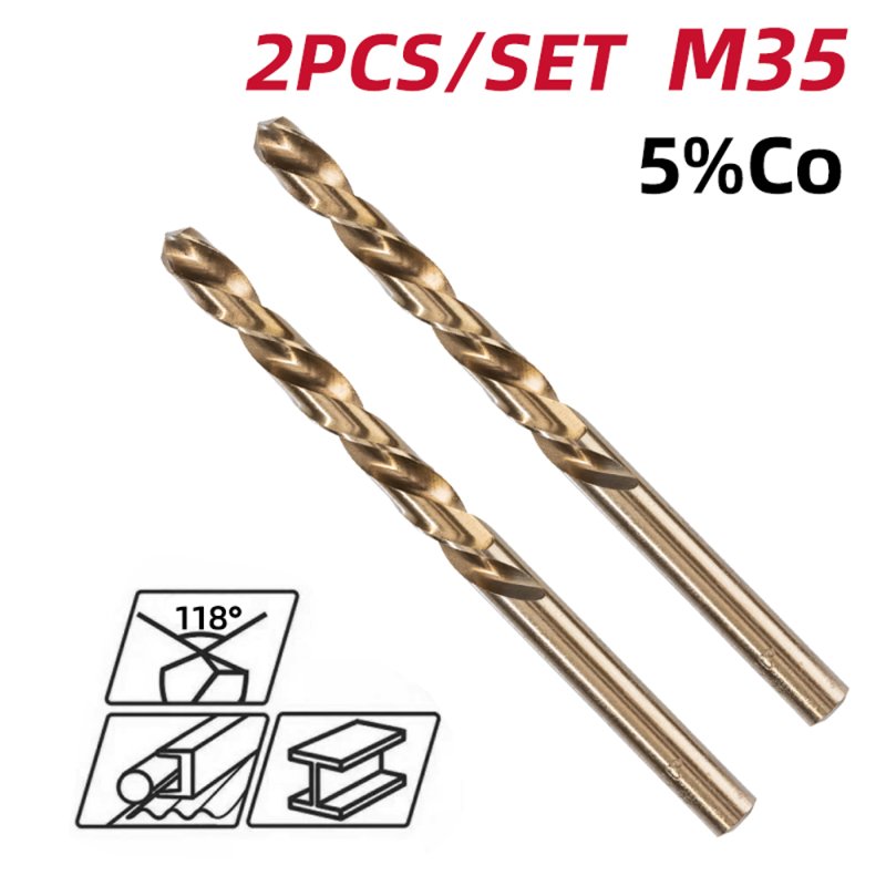 Сверло по металлу Deli RS EDH-MHZ010-E2, 1.0 мм, DIN 338, HSCo 5%, 2 шт.