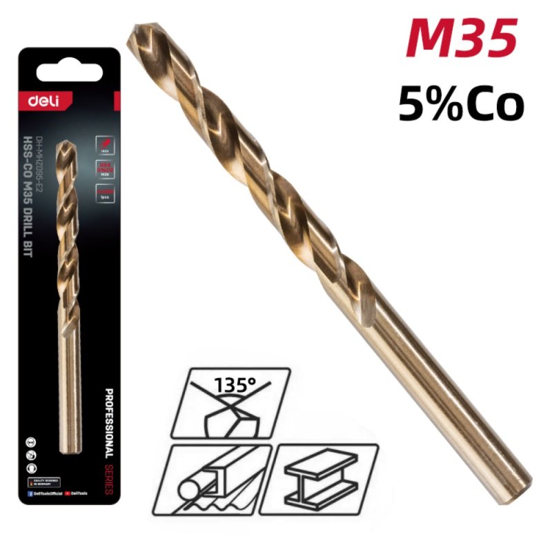 Сверло по металлу Deli RS EDH-MHZ095-E2, 9.5 мм, DIN 338, HSCo 5%