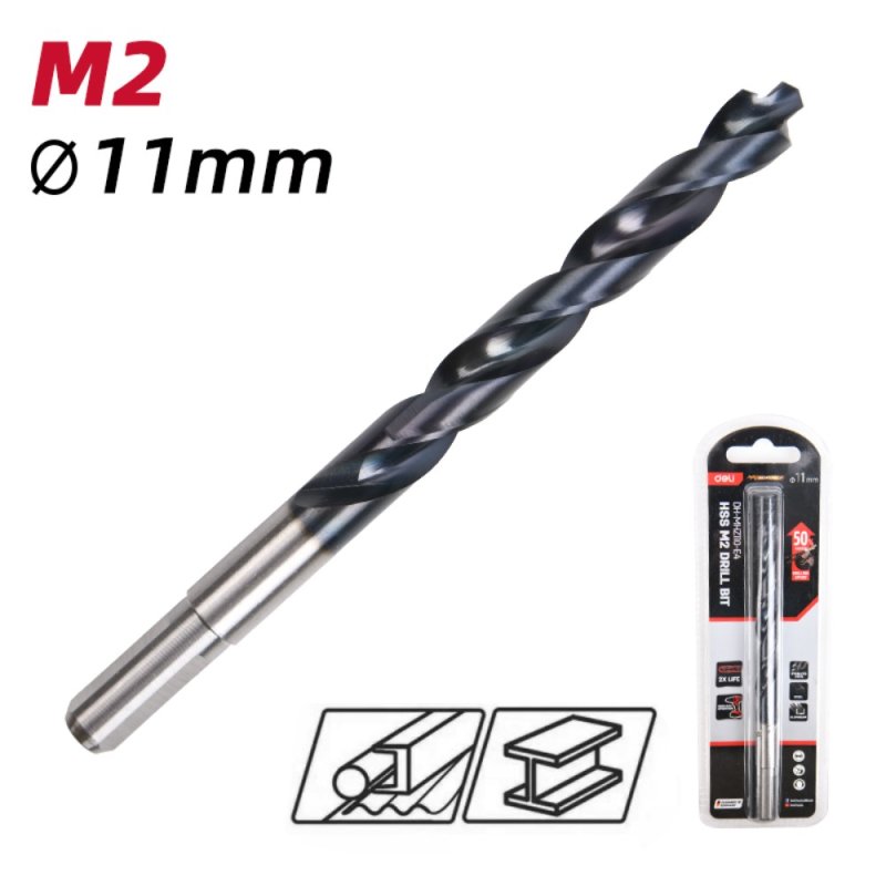 Сверло по металлу Deli RS EDH-MHZ110-E4, 11.0 мм, DIN 338, HSS-TiN