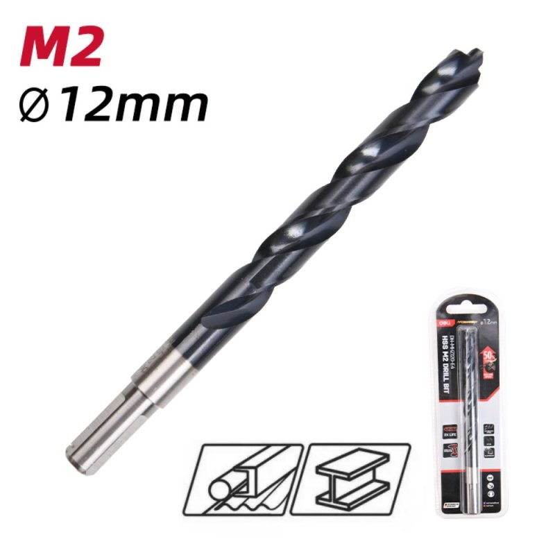 Сверло по металлу Deli RS EDH-MHZ120-E4, 12.0 мм, DIN 338, HSS-TiN