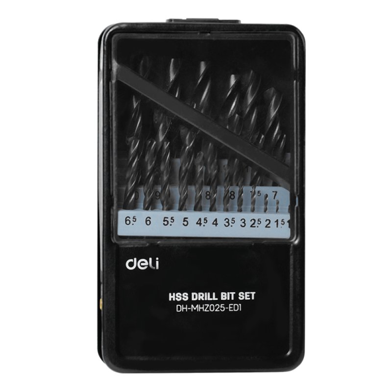 Набор сверел по металлу Deli RS EDH-MHZ025-ED1, 1-13 мм, DIN 338, 25 шт.
