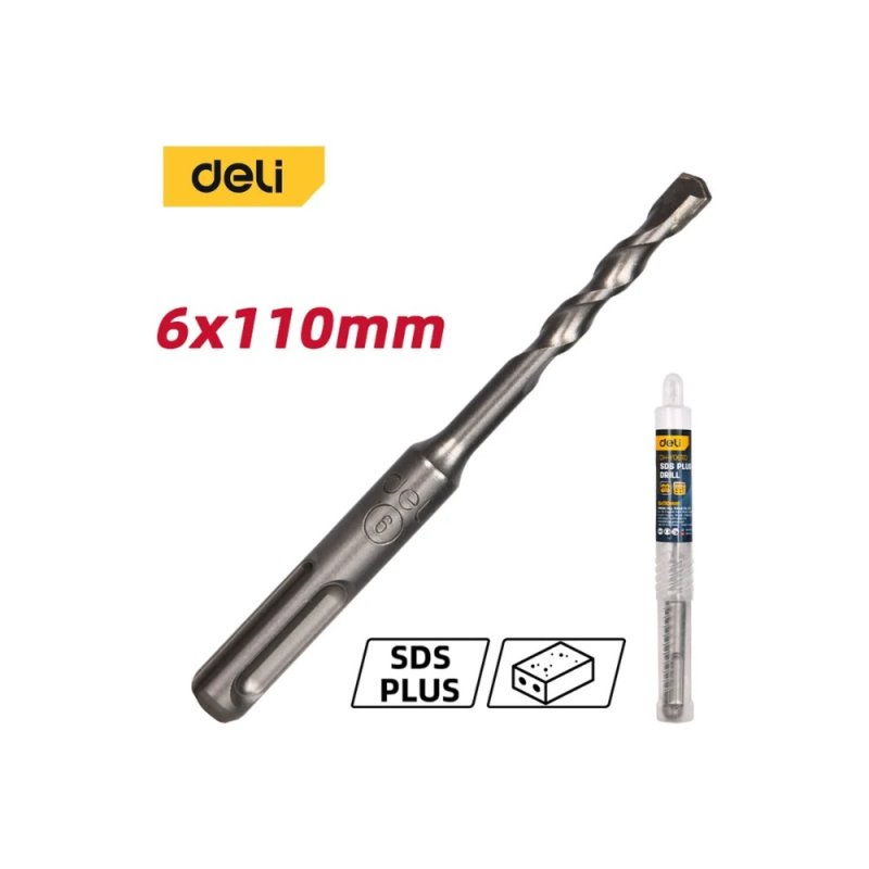 Бур по бетону Deli YS EDH-Y06110, 6x110 мм, SDS-PLUS