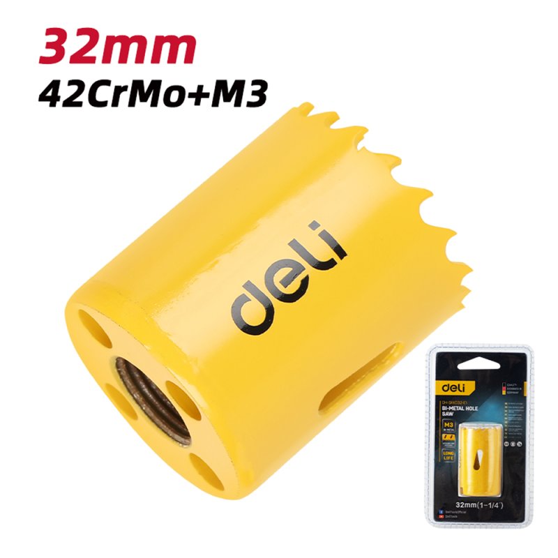 Коронка биметаллическая Deli YS EDH-SKK032-E1, 32 х 38 мм, М14