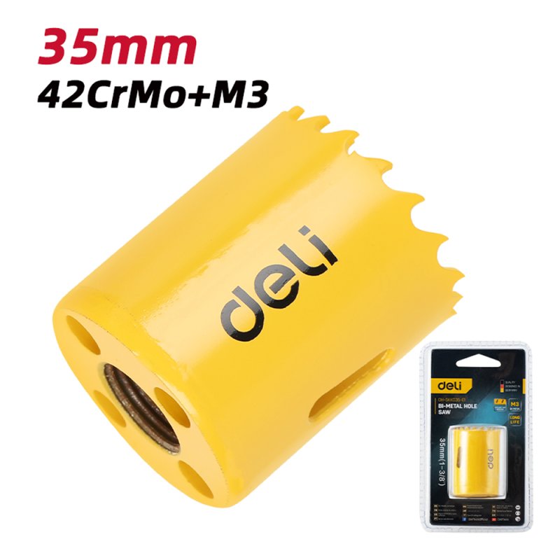 Коронка биметаллическая Deli YS EDH-SKK035-E1, 35 х 38 мм, М14