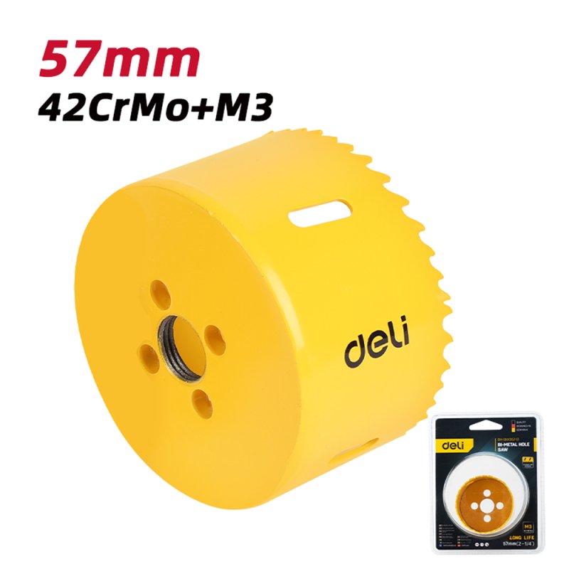 Коронка биметаллическая Deli YS EDH-SKK057-E1, 57 х 38 мм, М14