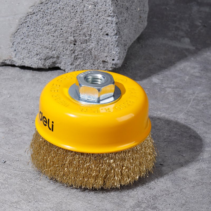 Щетка для УШМ Deli YS EDH-GSS125-E1, чашечная, проволочная, 125 мм