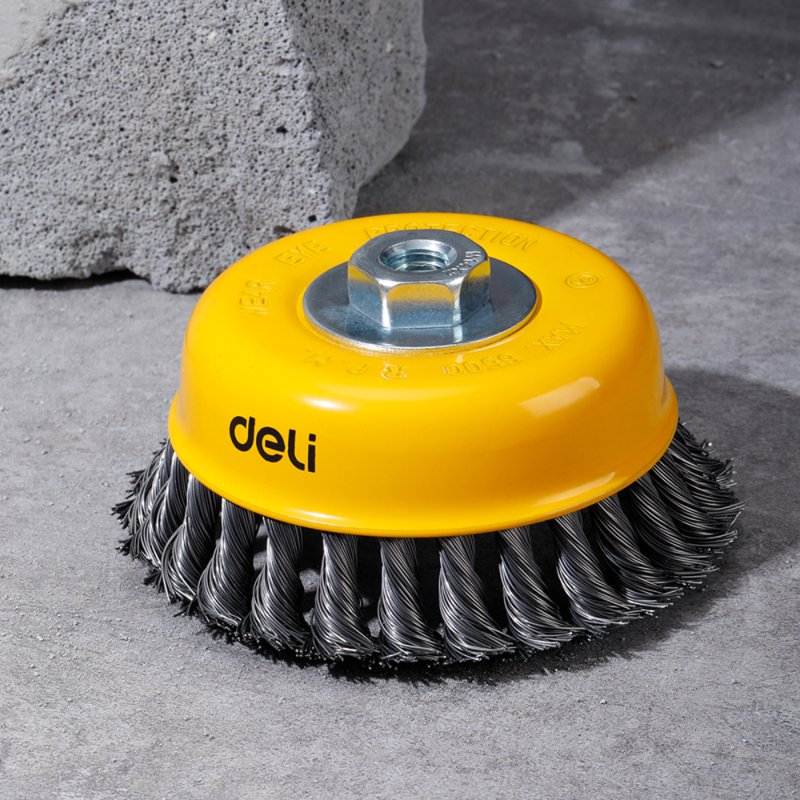 Щетка для УШМ Deli YS EDH-GSS125-E2, чашечная, проволочная, 125 мм