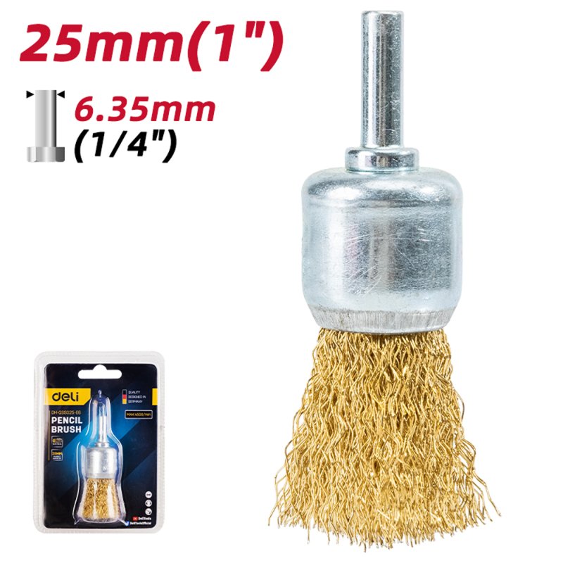 Щетка для дрели Deli YS EDH-GSS025-E6, плоская, проволочная