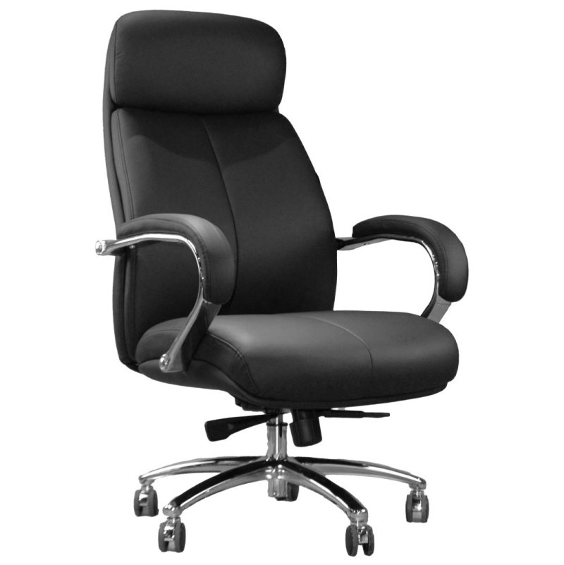 Кресло для руководителя EVERPROF MAXI экокожа, черный, крестов. алюминий