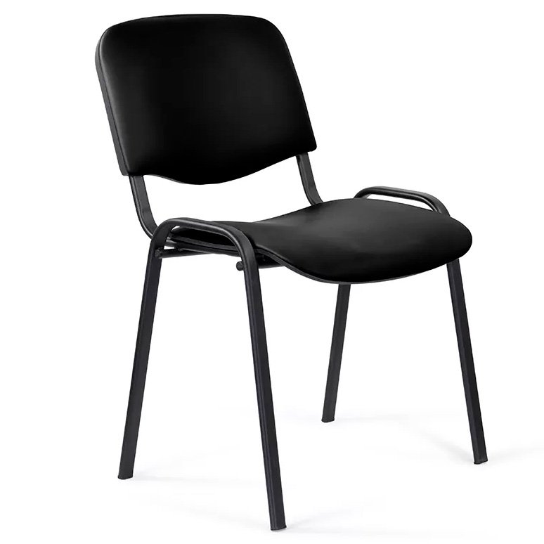 Стул для посетителей ИЗО BLACK, экокожа, черный