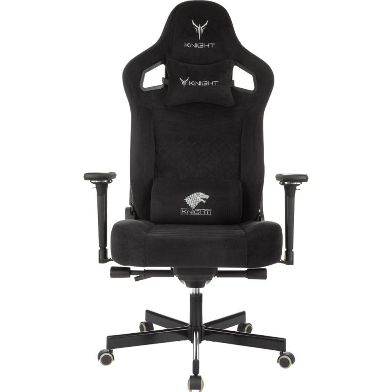 Кресло игровое Бюрократ Knight Hunter, искусственная замша, черный