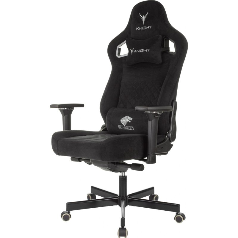 Кресло игровое Бюрократ Knight Hunter, искусственная замша, черный