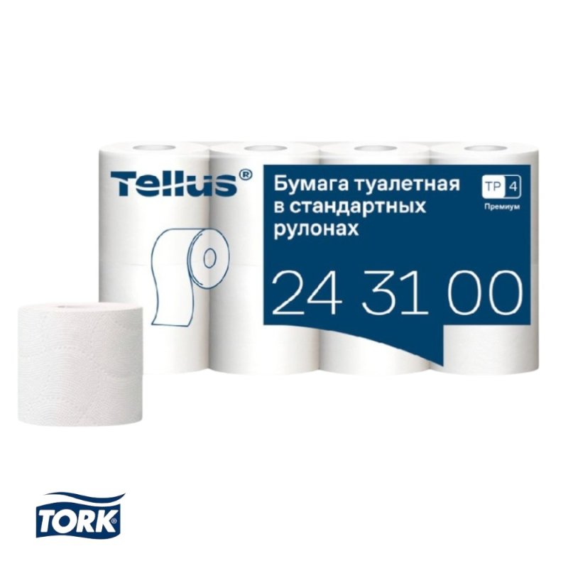 Бумага туалетная Tellus Премиум, TР4, 8 рулонов, 15 м, 3-слоя