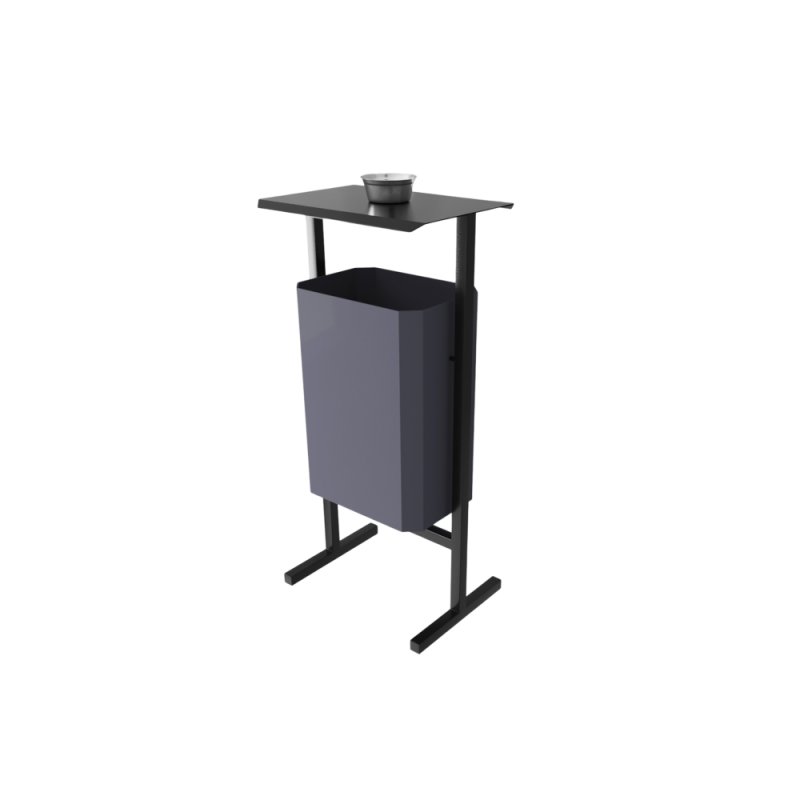 Урна уличная для мусора СТАНДАРТ с пепельницей, 35 л, металл, серый