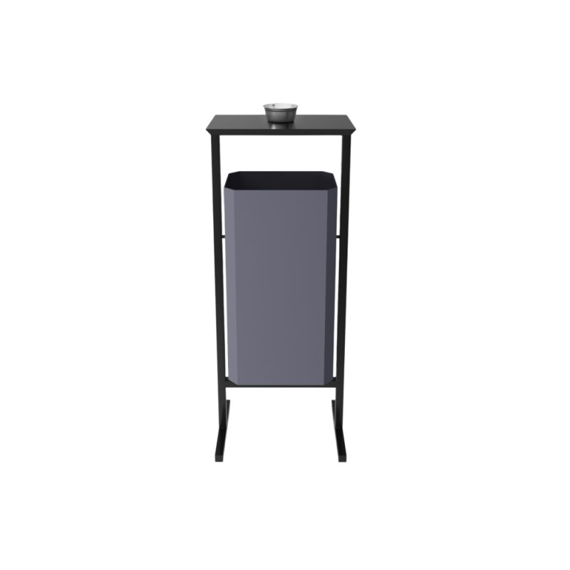 Урна уличная для мусора СТАНДАРТ с пепельницей, 50 л, металл, серый