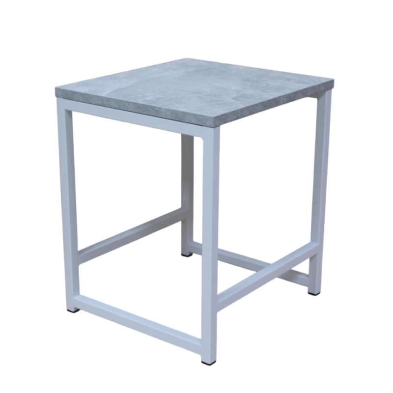 Табурет RION ALLERD, металл, ЛДСП, белый муар, Бетон