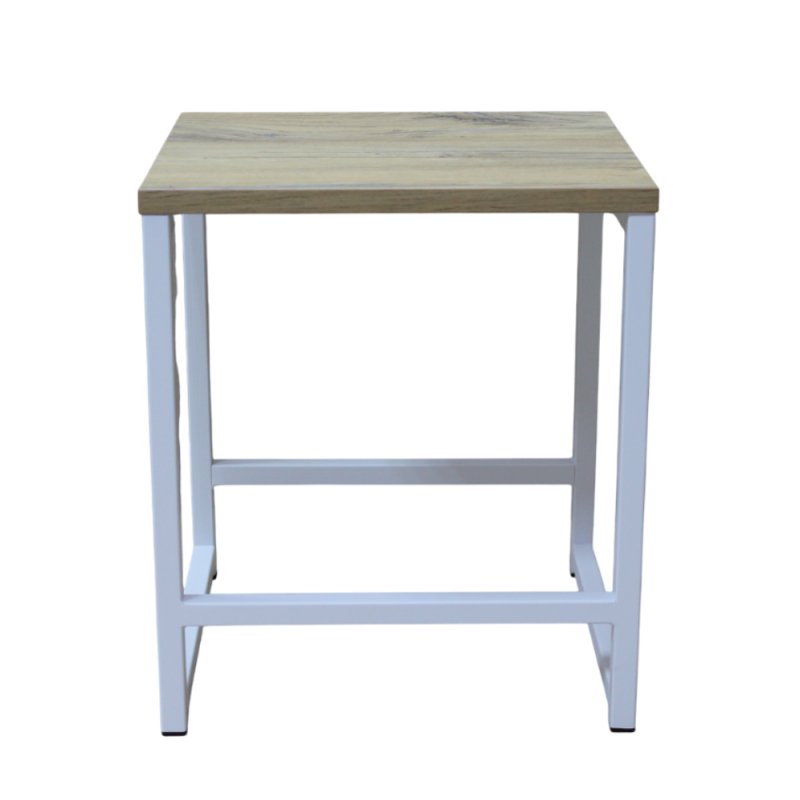 Табурет RION ALLERD, металл, ЛДСП, белый муар, Дуб Нокс