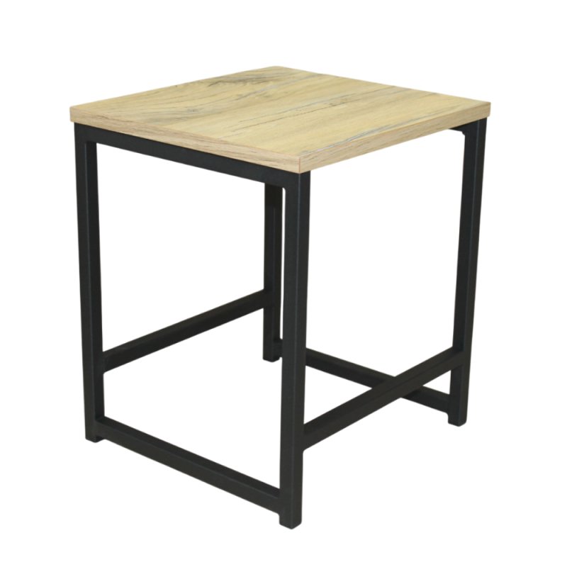 Табурет RION ALLERD, металл, ЛДСП, черный муар, Дуб Нокс