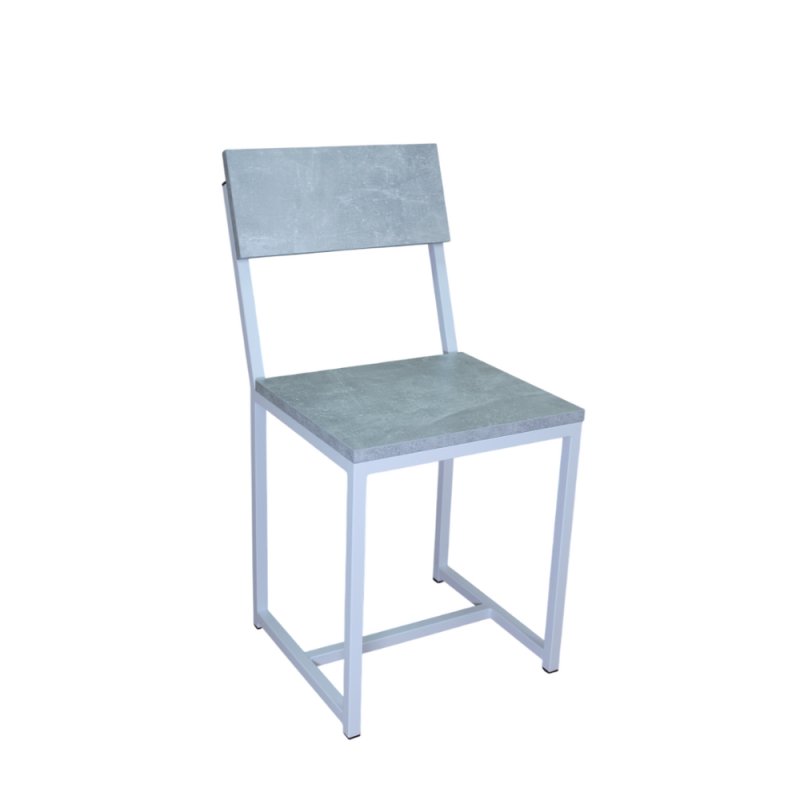 Стул ALLERD RION, металл, ЛДСП, белый муар, Бетон