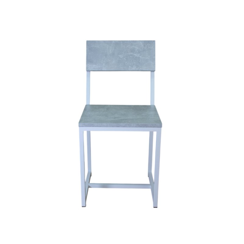 Стул ALLERD RION, металл, ЛДСП, белый муар, Бетон