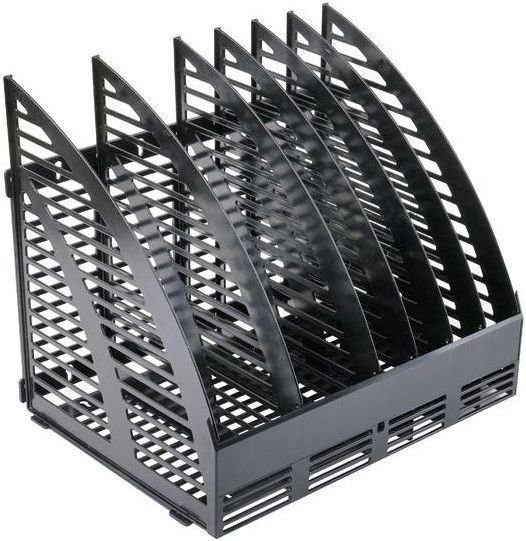 Модуль вертикальный с передней стенкой, 6 отделений, черный