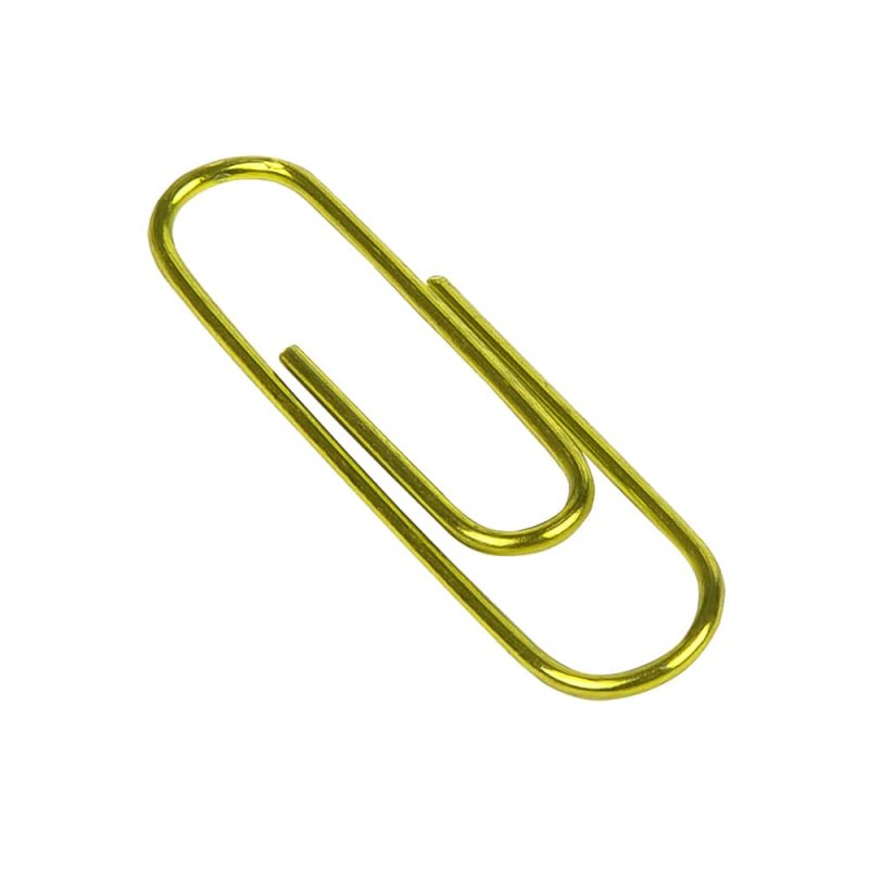 Скрепки цветные, 28 мм, 100 шт, золотой